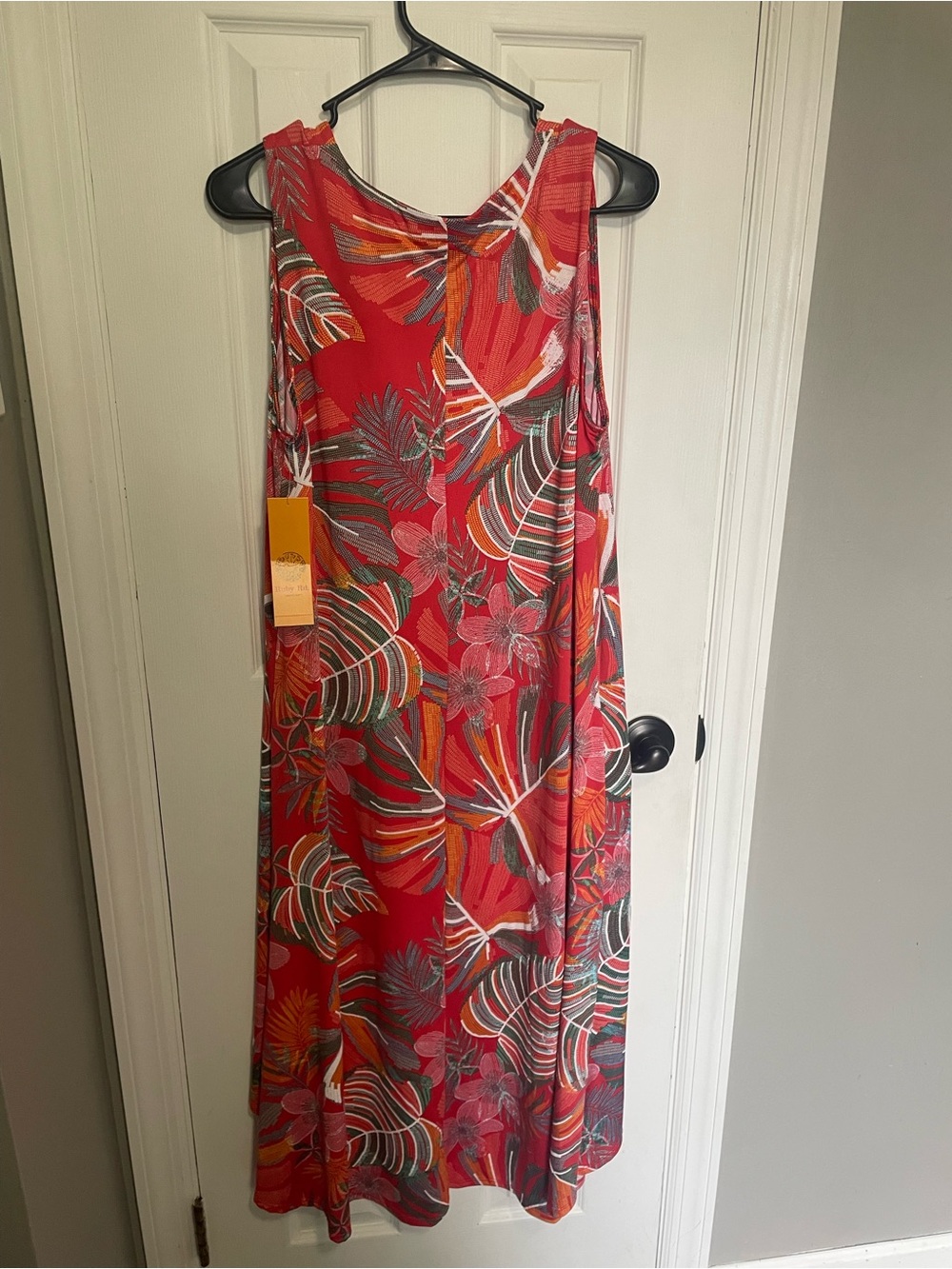 Ruby Rd. Red Tropical-Print High-Low Maxi Dress - Picture 2 of 9
